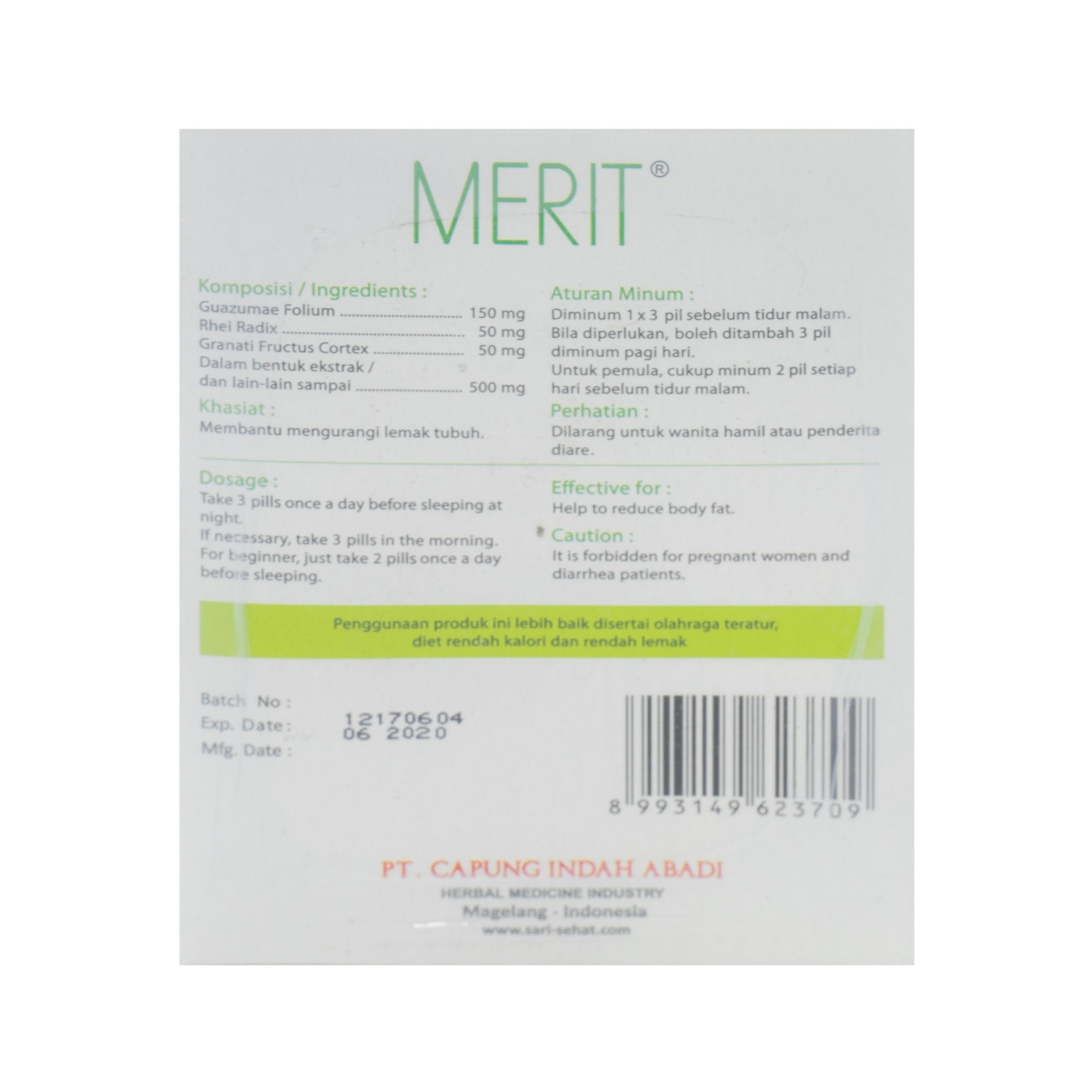 Merit, Natural Body Slimming, 10 sachets X 21 pills