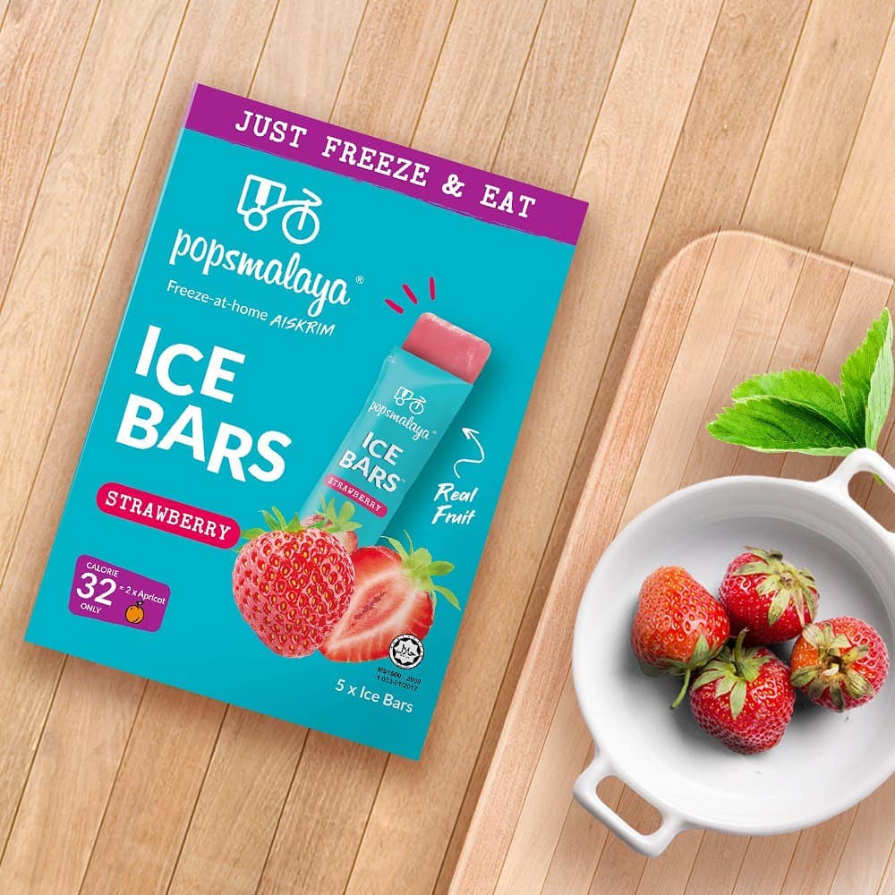 Popsmalaya, Ice Bars Strawberry, 6 x 45 ml (1box)