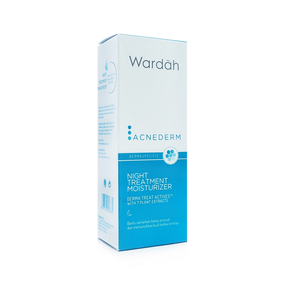 Wardah, Acnederm, Night Treatment Moisturizer, 40 ml