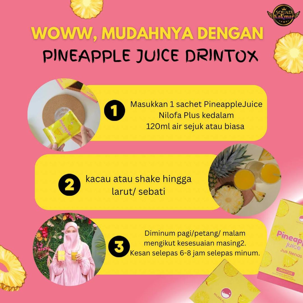 Nilofa Plus, Pineapple Juice Drintox, 7 Sachets x 15 g Al Barakah