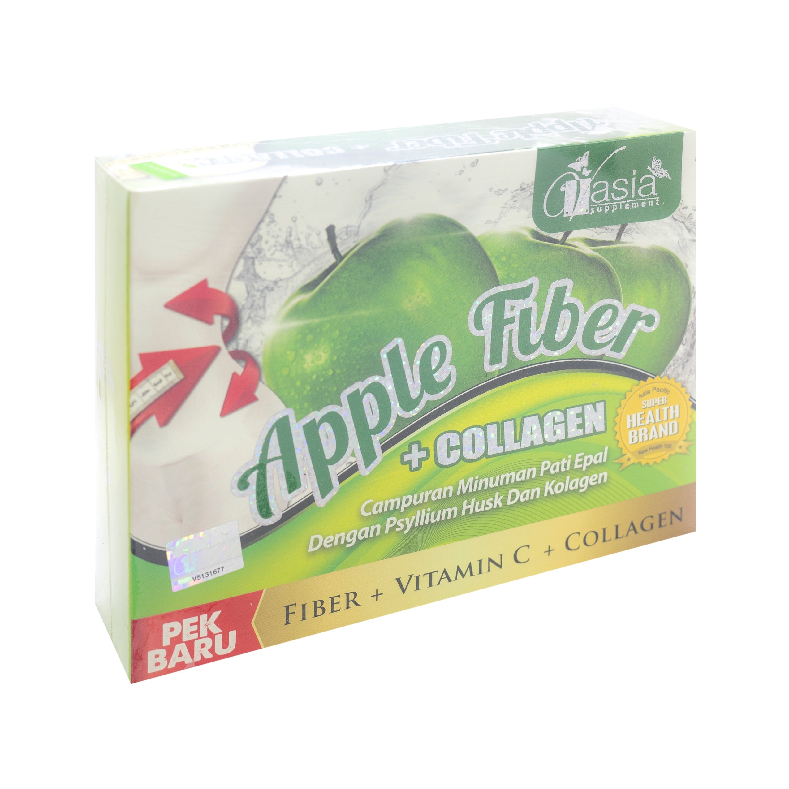 V'Asia, Apple Fiber + Collagen, 10 sachets X 15 gm