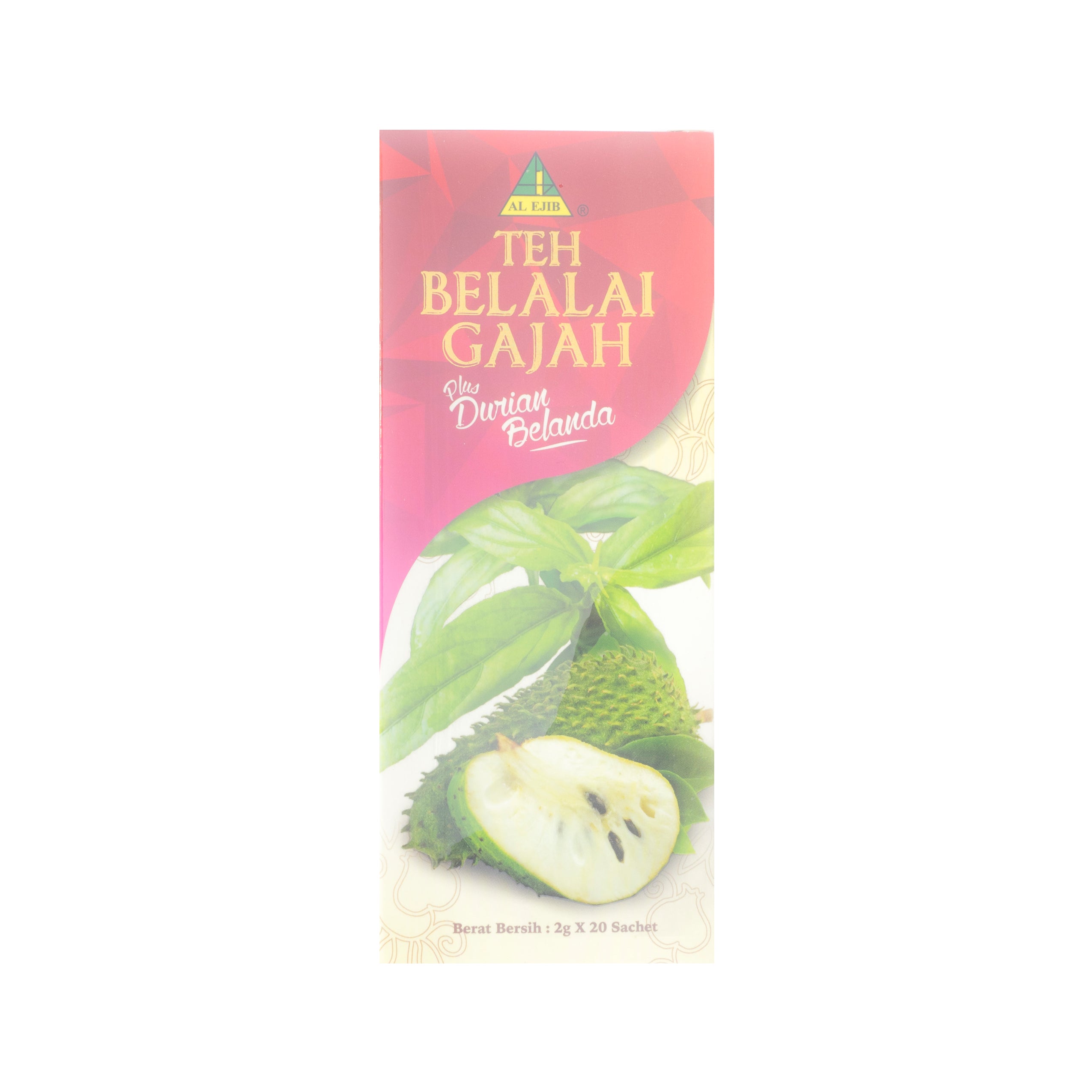 Al Ejib, Teh Belalai Gajah Plus Durian Belanda, 20 sachets x 2 g
