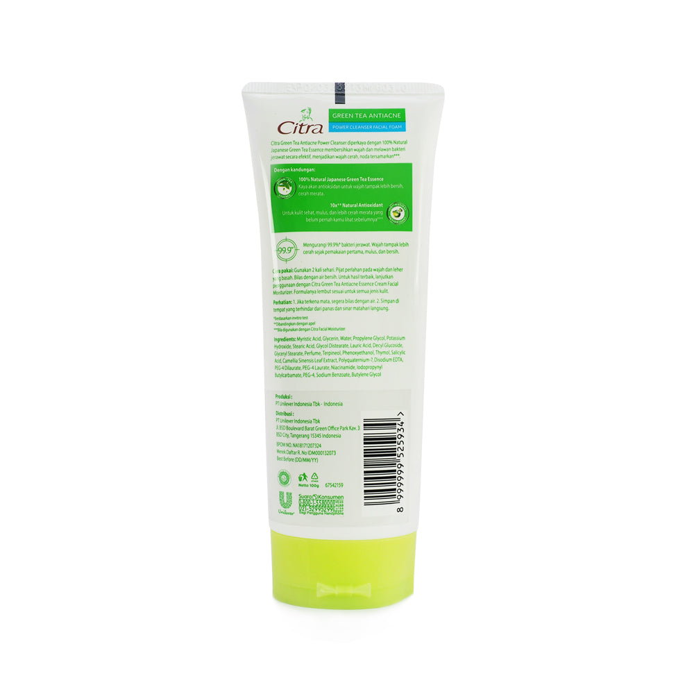 Citra Green Tea Antiacne Power Cleanser Facial Foam 100 Gm