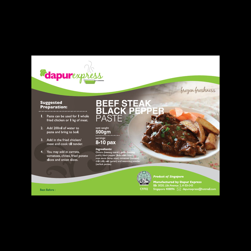 Dapur Express, Beef Steak Black Pepper Paste, 500 g