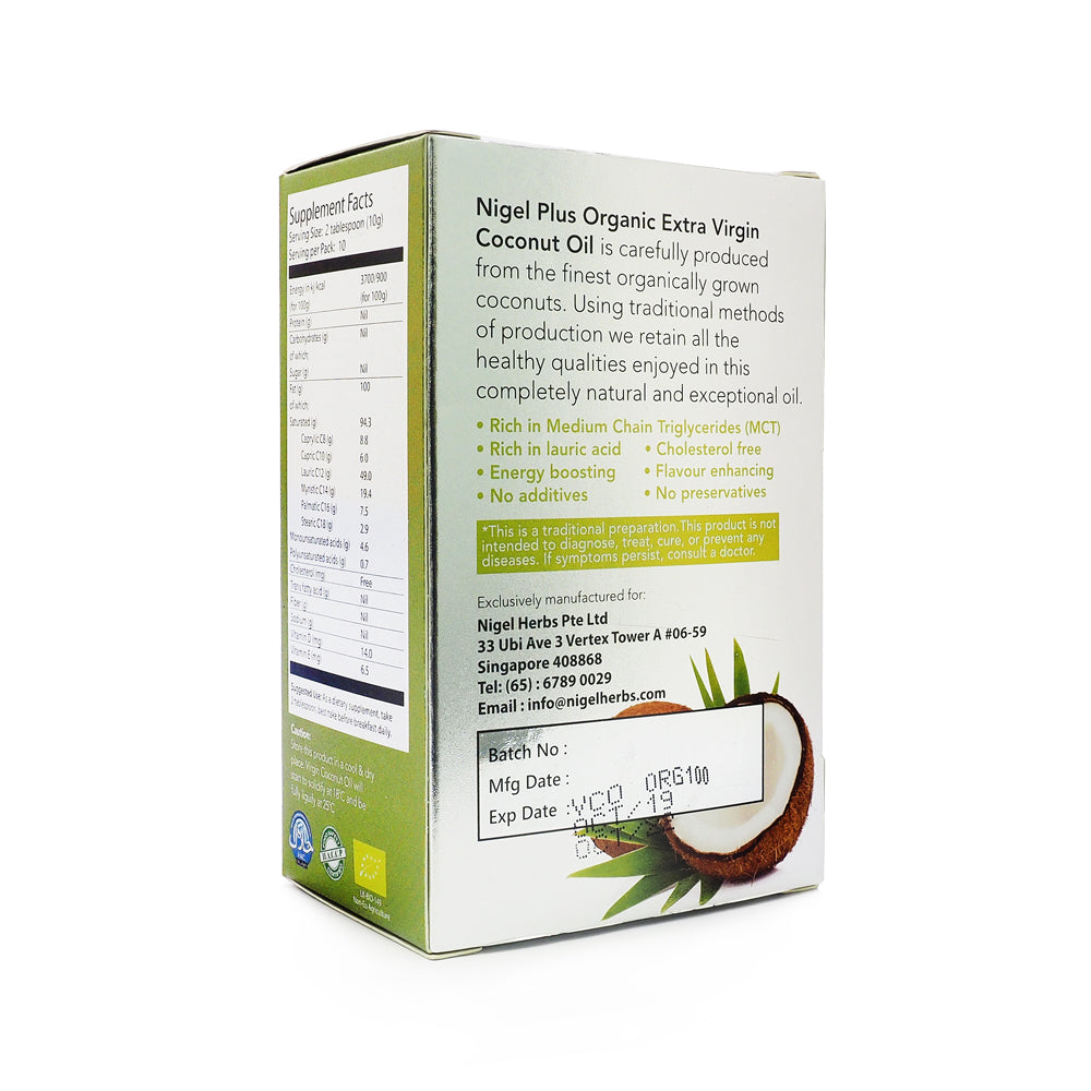 Nigel Plus, Organic Extra Virgin Coconut Oil, 100 ml