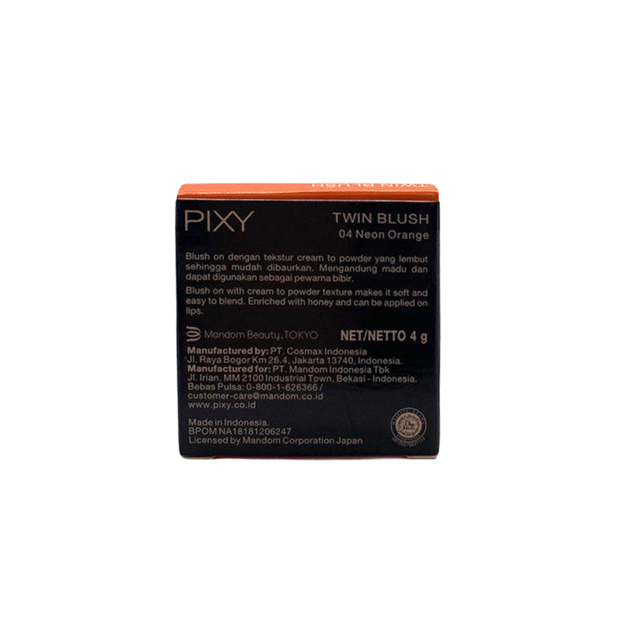 Pixy,Twin Blush 04 Neon Orange,4g