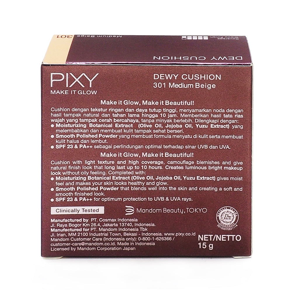 Pixy, Make It Glow, Dewy Cushion Refill, 301 Medium Beige, 15 g
