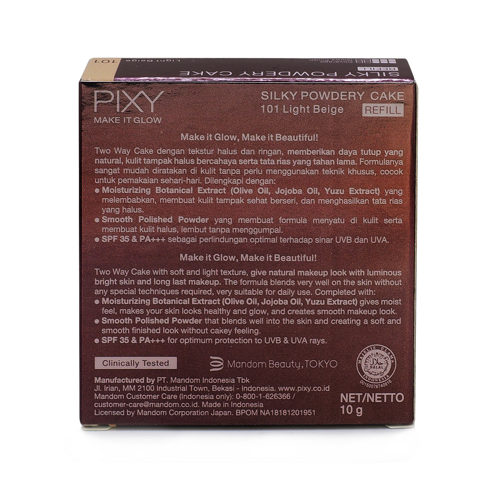 Pixy, Make It Glow, Silky Powdery Refill, 101 Light Beige, 10 g