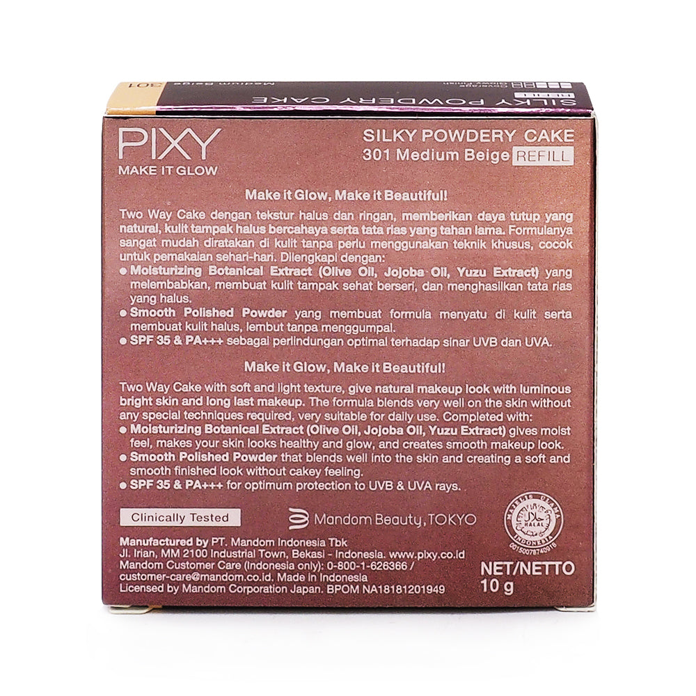 Pixy Make It Glow Silky Powdery Cake 301 Medium Beige 10 G