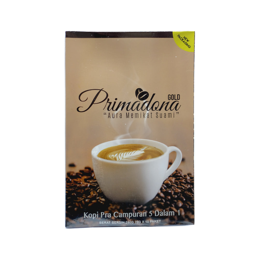 D'Herbs, Primadona Gold Premix Coffee 5 in 1, 10 sachets X 25 g