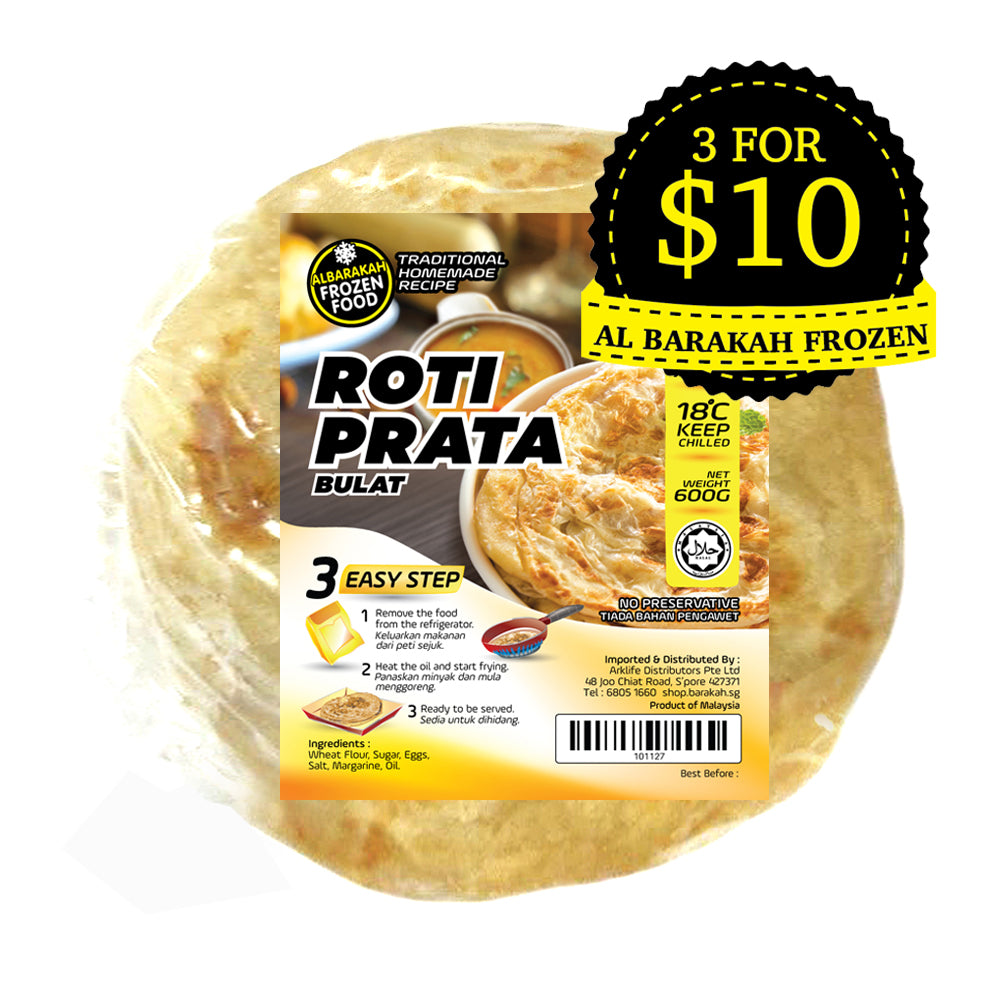 Baraka Roti Al Barakah Frozen, Roti Prata Bulat, 10 pcs – Al Barakah Health ...