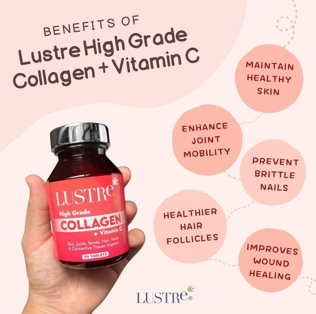 Mylustre, High Grade Collagen Plus Vitamin C, 60 tablets