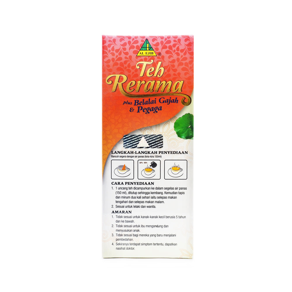Al Ejib, Teh Rerama + Belalai Gajah & Pegaga, 20 sachets x 2 g – Al ...