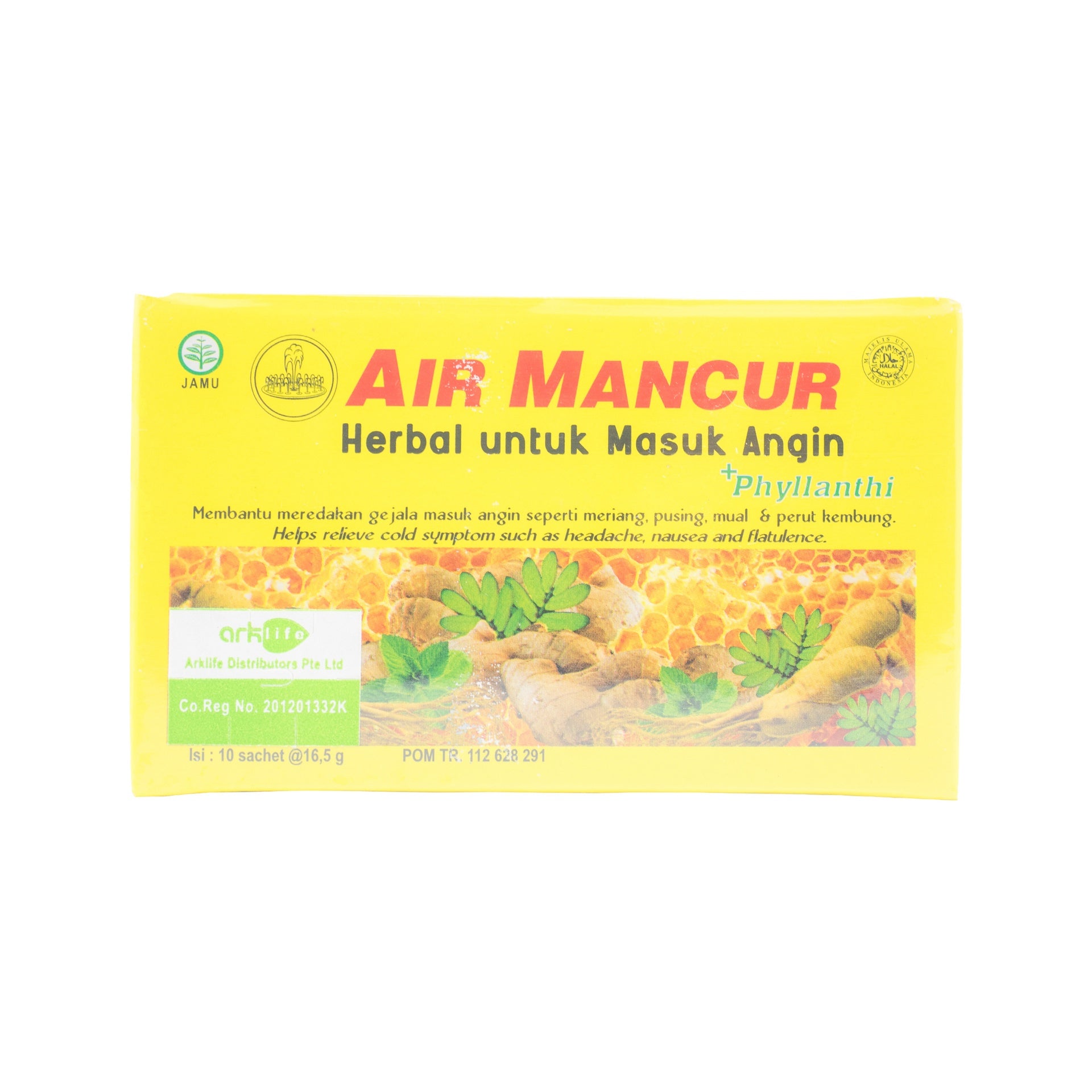 Air Mancur, Herbal Untuk Masuk Angin Phyllanthi, 10 sachets X 16.5 g