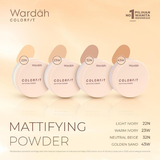 Wardah, Color Fit, Mattifying Powder, 43W Golden Sand, 15 g