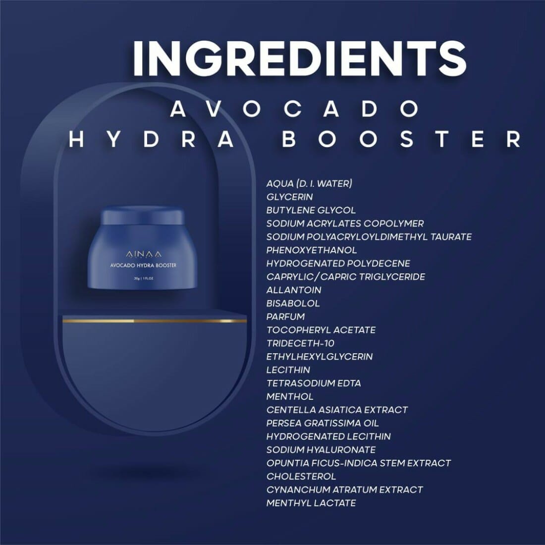 Ainaa Beauty, Moisturizer, Avocado Hydra Booster, 30 ml